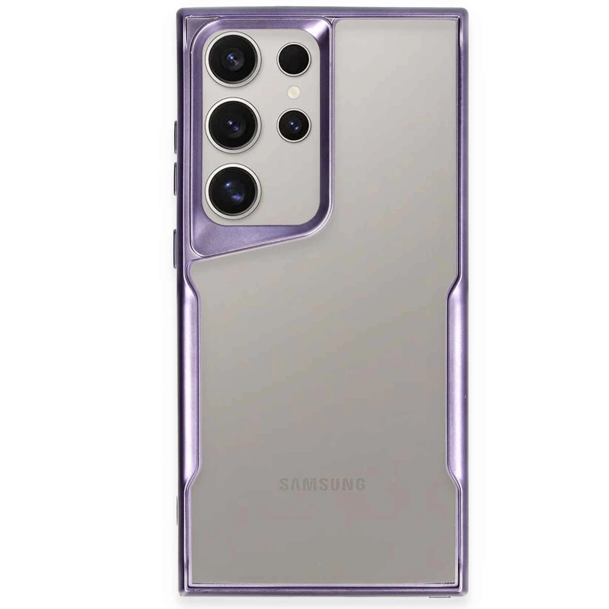 Samsung Galaxy S23 Ultra Kılıf Boyi Silikon Kapak - Derin Mor