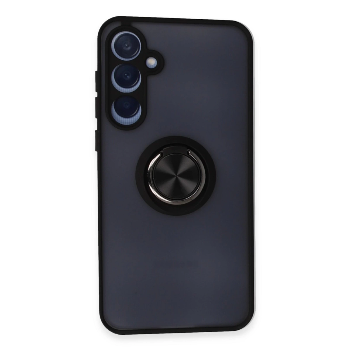 Samsung Galaxy A35 5g Kılıf Montreal Yüzüklü Silikon Kapak - Siyah