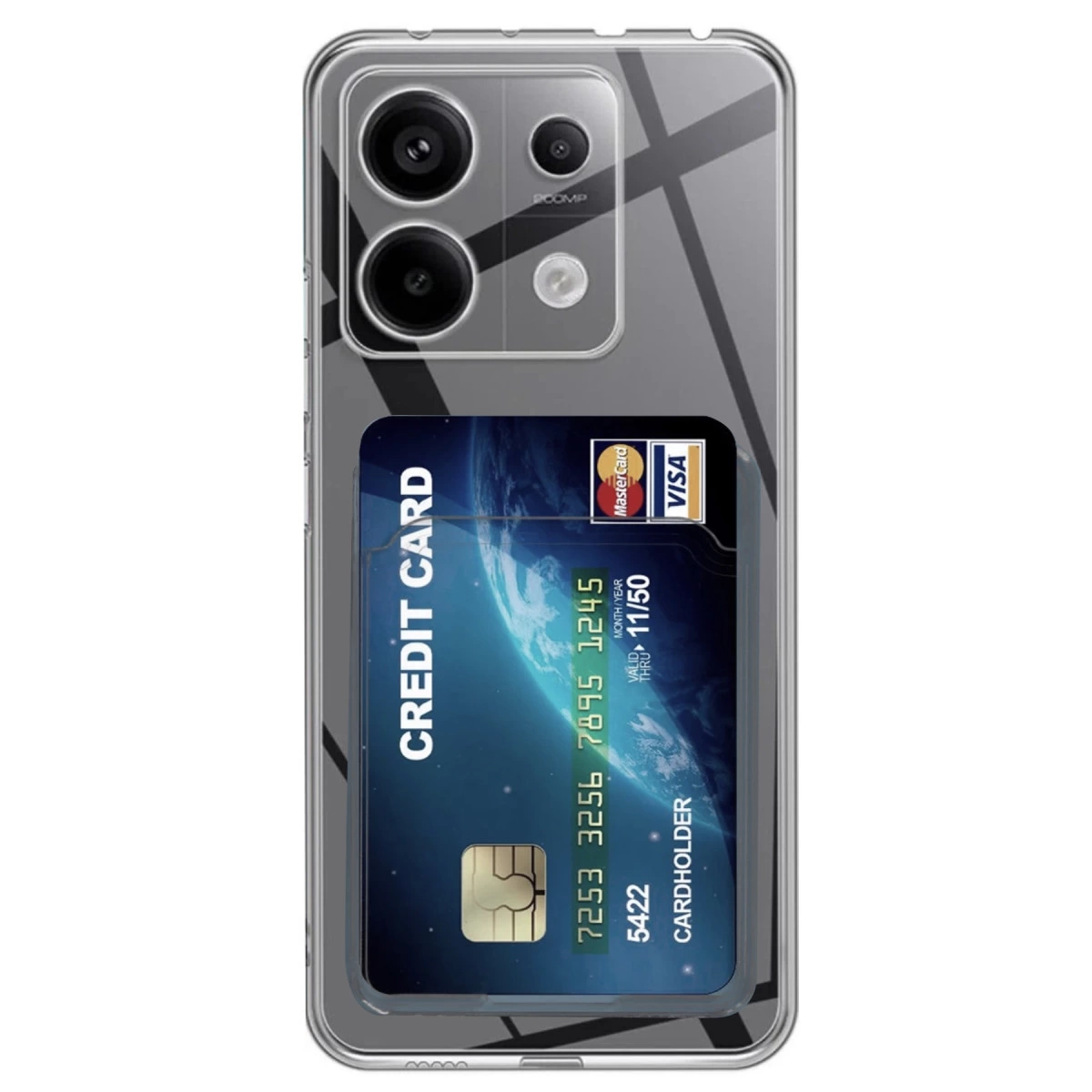 Xiaomi Poco X6 Kılıf Kart Şeffaf Silikon - Şeffaf