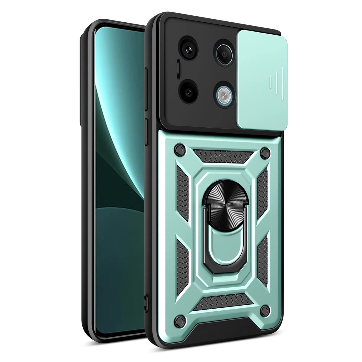 Xiaomi Poco X6 Pro Kılıf Pars Lens Yüzüklü Silikon - Yeşil