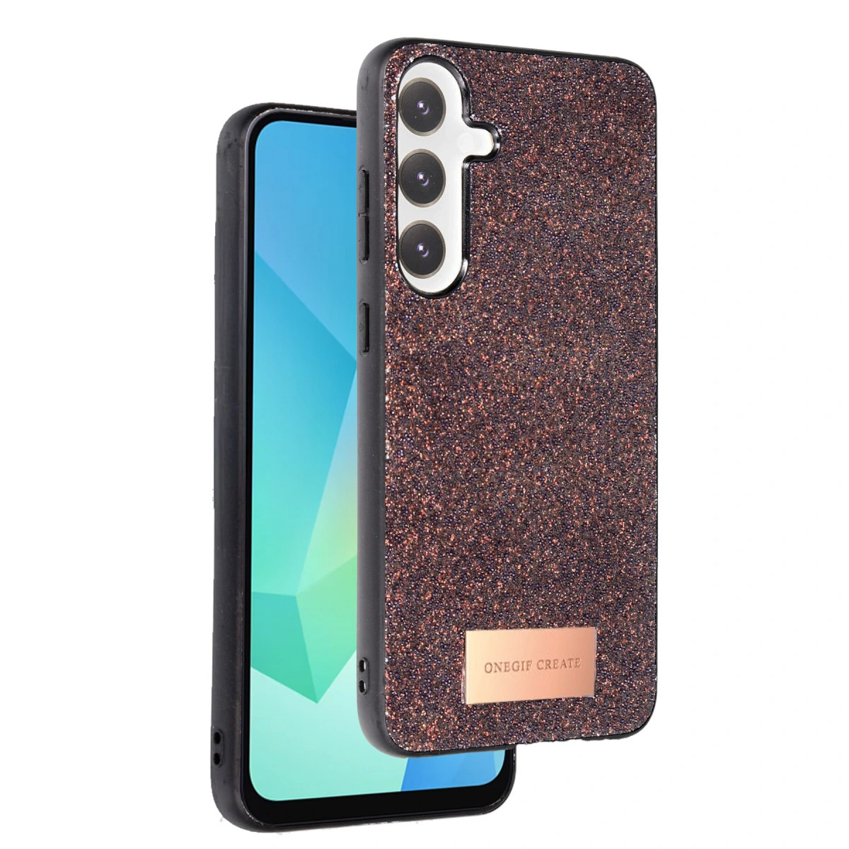 Onegif Samsung Galaxy A56 Bright Simli Kapak - Derin Mor