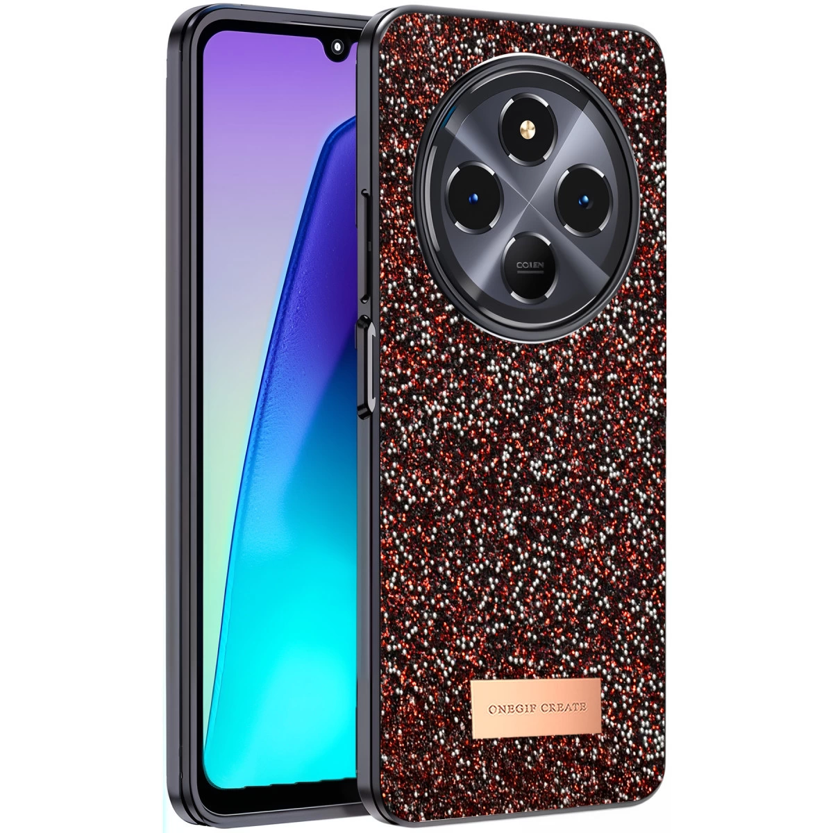 Onegif Xiaomi Redmi 14c Bright Simli Kapak - Derin Mor