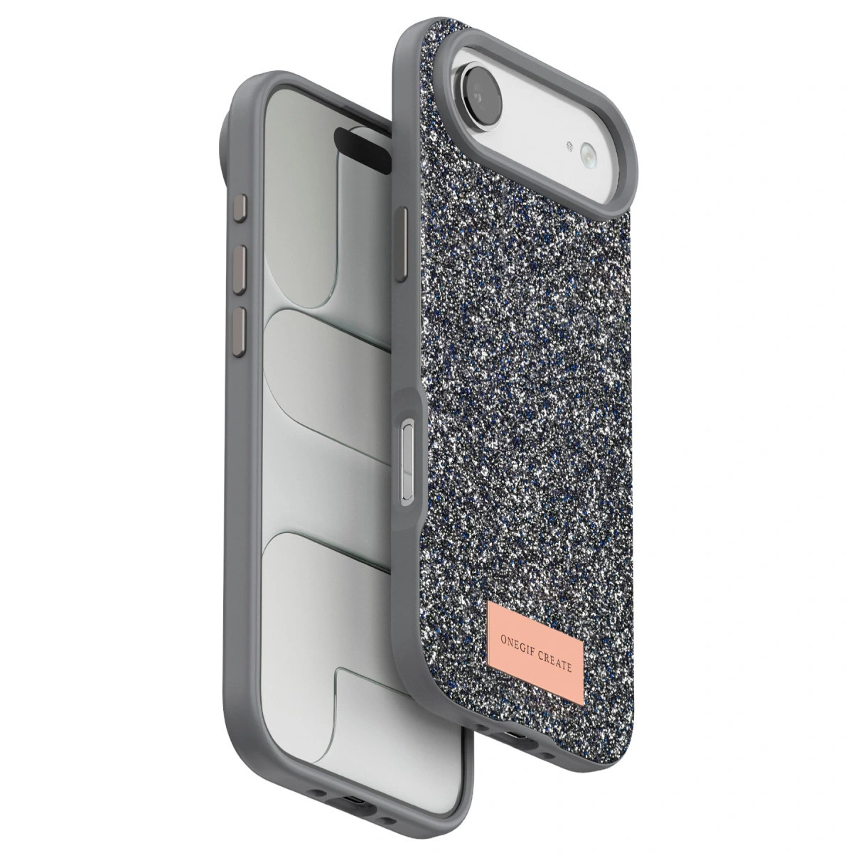 Onegif Apple İphone 17 Air Bright Simli Kapak - Gümüş