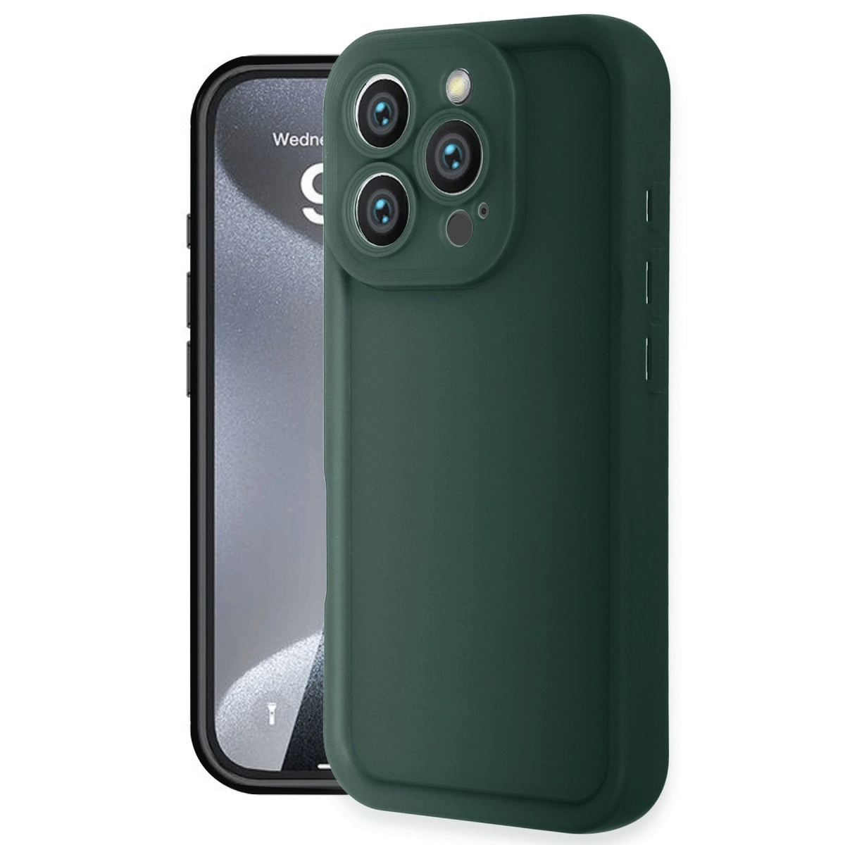 İphone 16 Pro Max Kılıf Viera Silikon - Koyu Yeşil