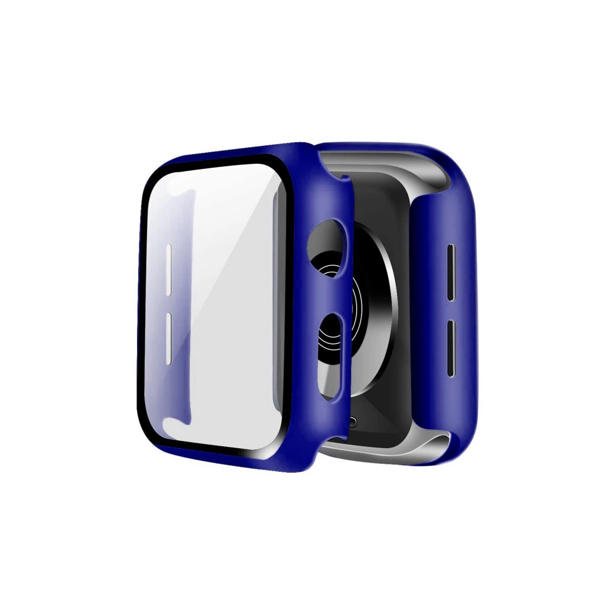 Apple Watch 45mm Camlı Kasa Ekran Koruyucu - Lacivert