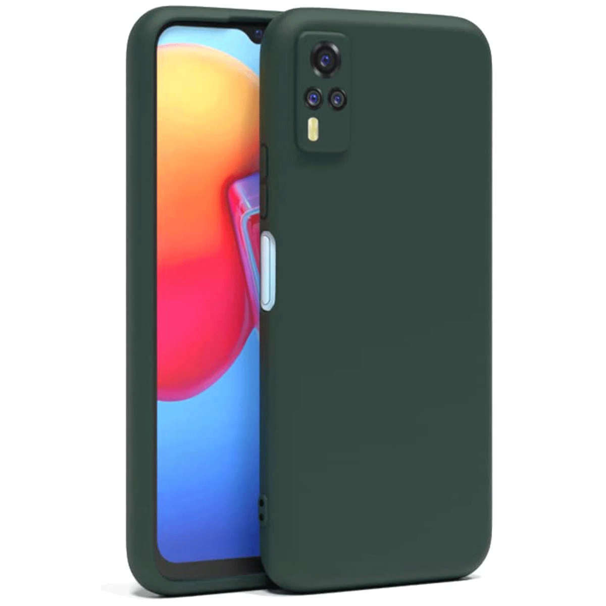 Vivo Y53s Kılıf Nano İçi Kadife Silikon - Koyu Yeşil