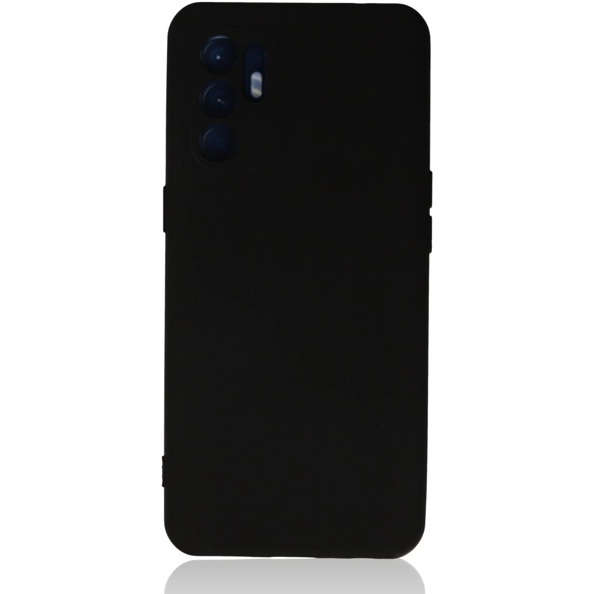 Oppo Reno 6 Kılıf Nano İçi Kadife Silikon - Siyah