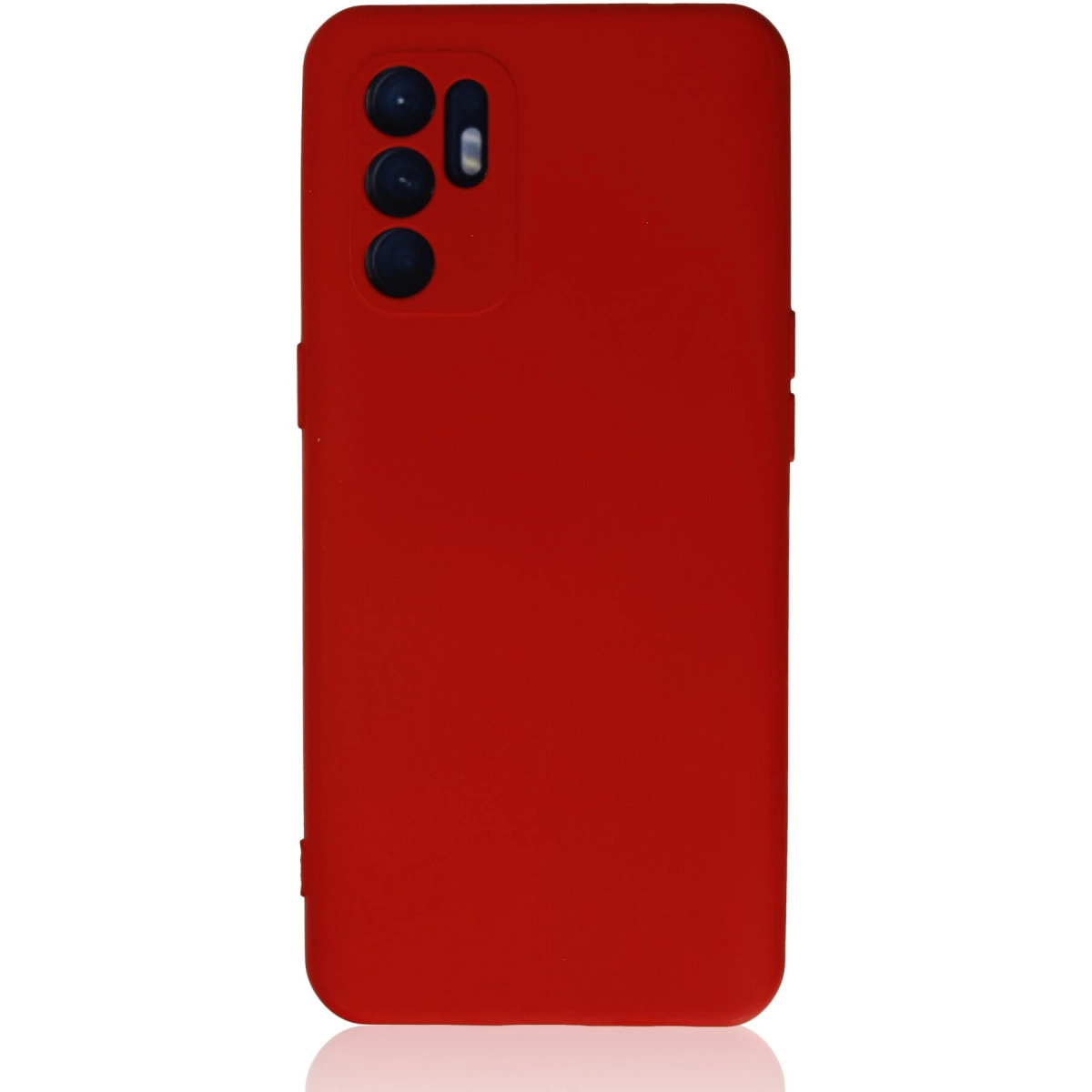 Oppo Reno 6 Kılıf Nano İçi Kadife Silikon - Kırmızı