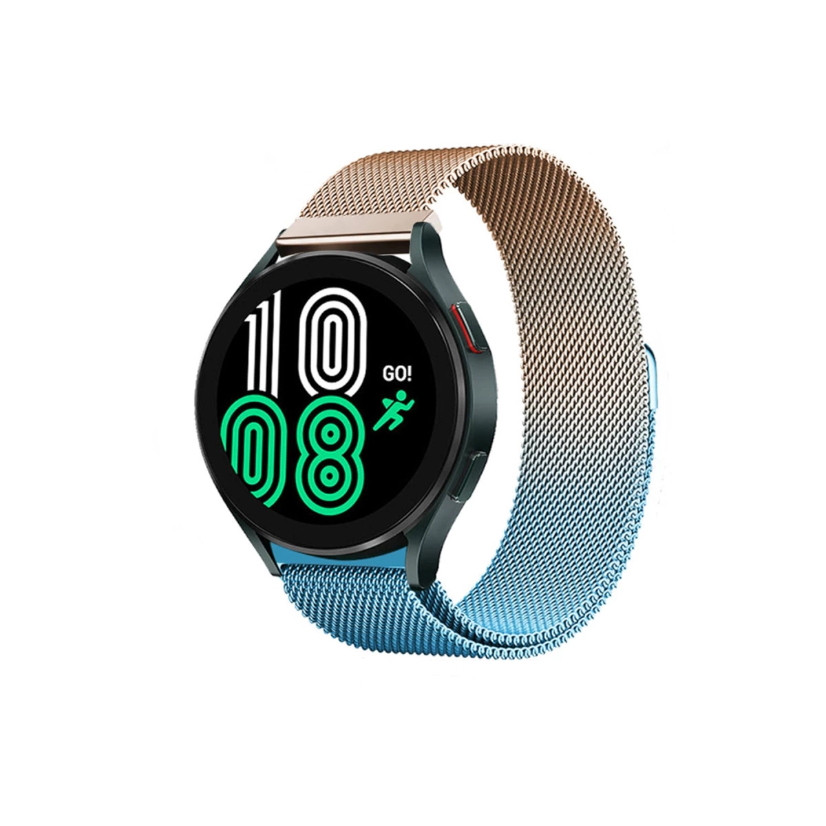 Watch 22mm Metal Mıknatıslı Kordon - Metalik Gold-mavi