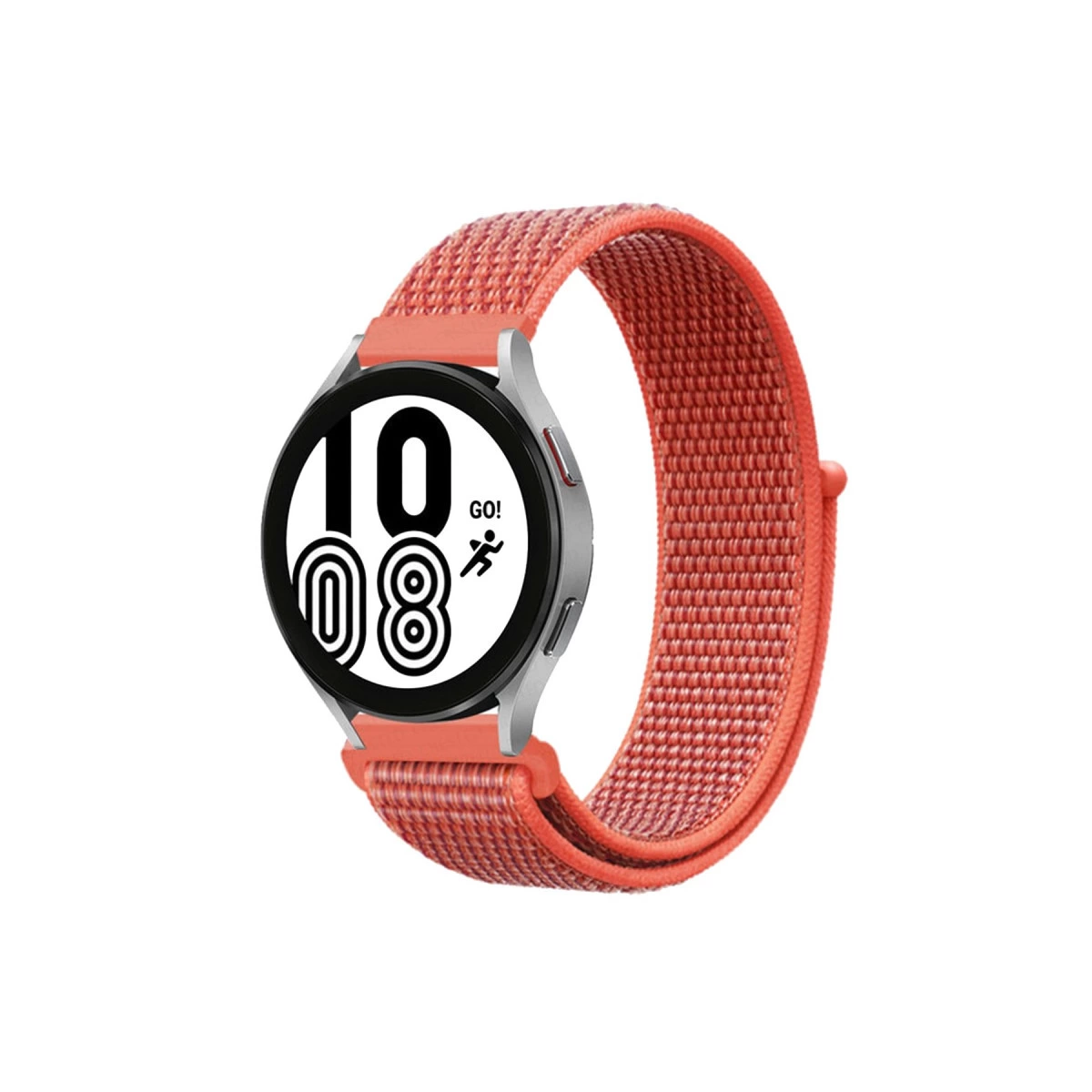 Samsung Galaxy Watch 4 Hasırlı Cırtcırtlı Kordon - Turuncu