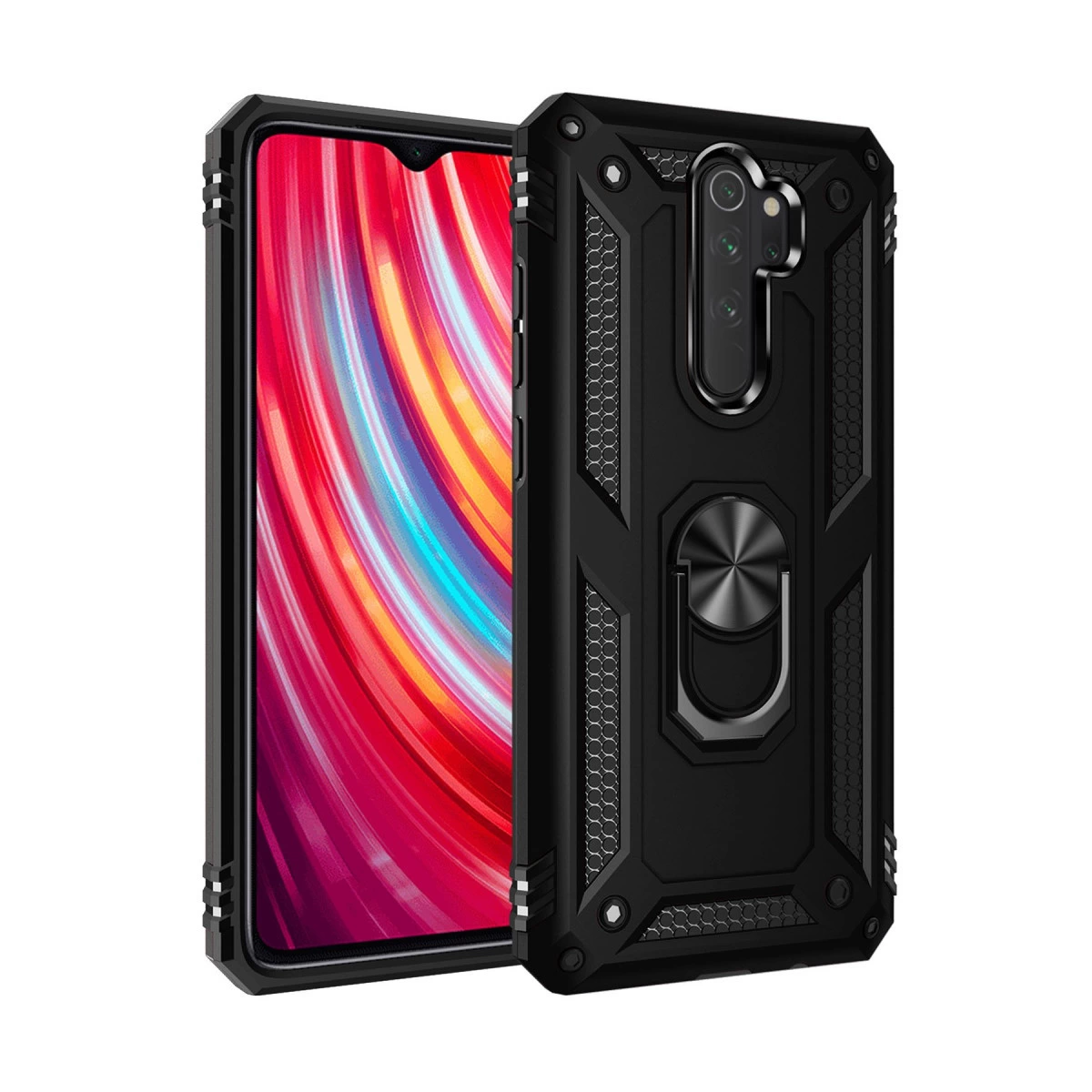 Xiaomi Redmi Note 8 Pro Kılıf Sofya Yüzüklü Silikon Kapak - Siyah