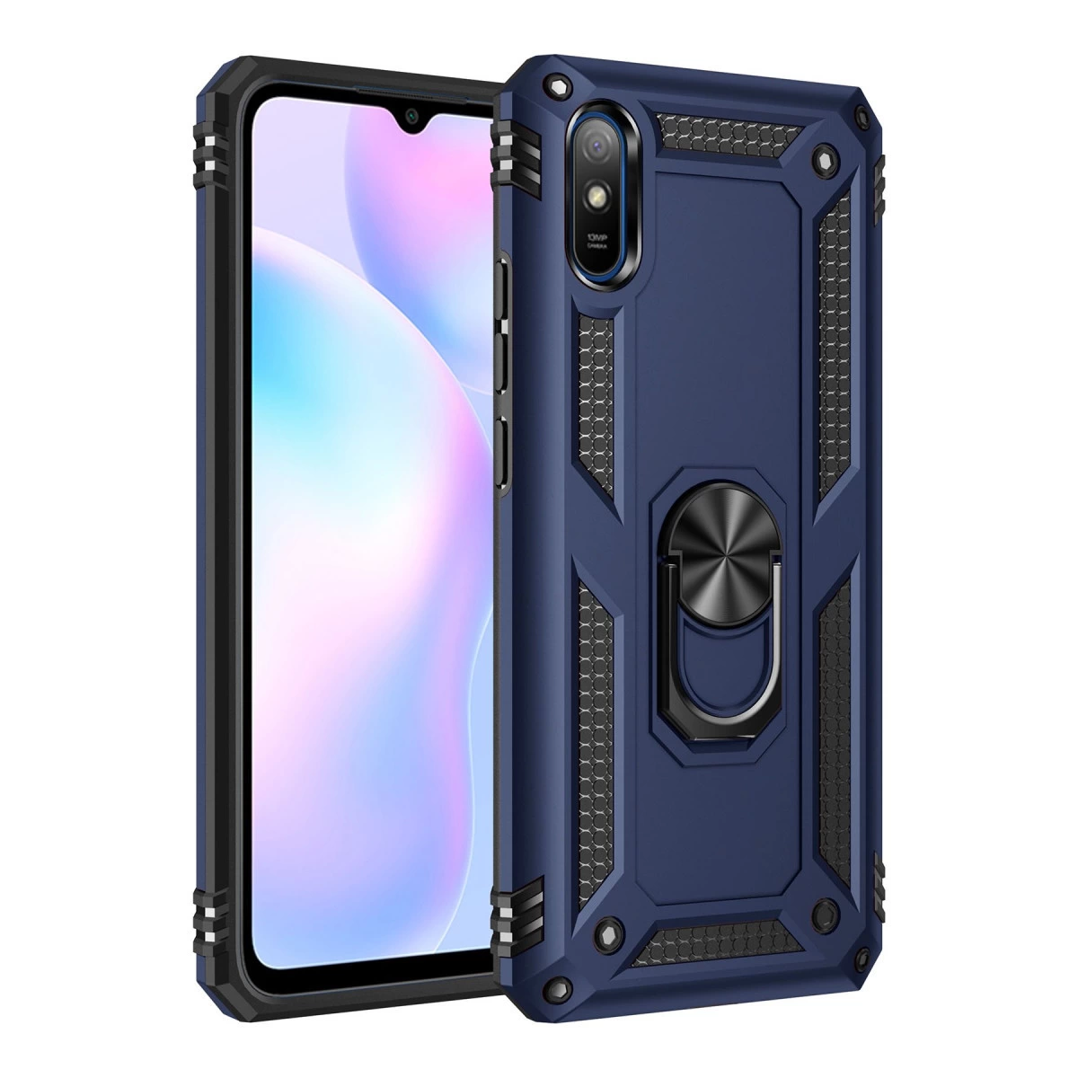 Xiaomi Redmi 9a Kılıf Sofya Yüzüklü Silikon Kapak - Lacivert