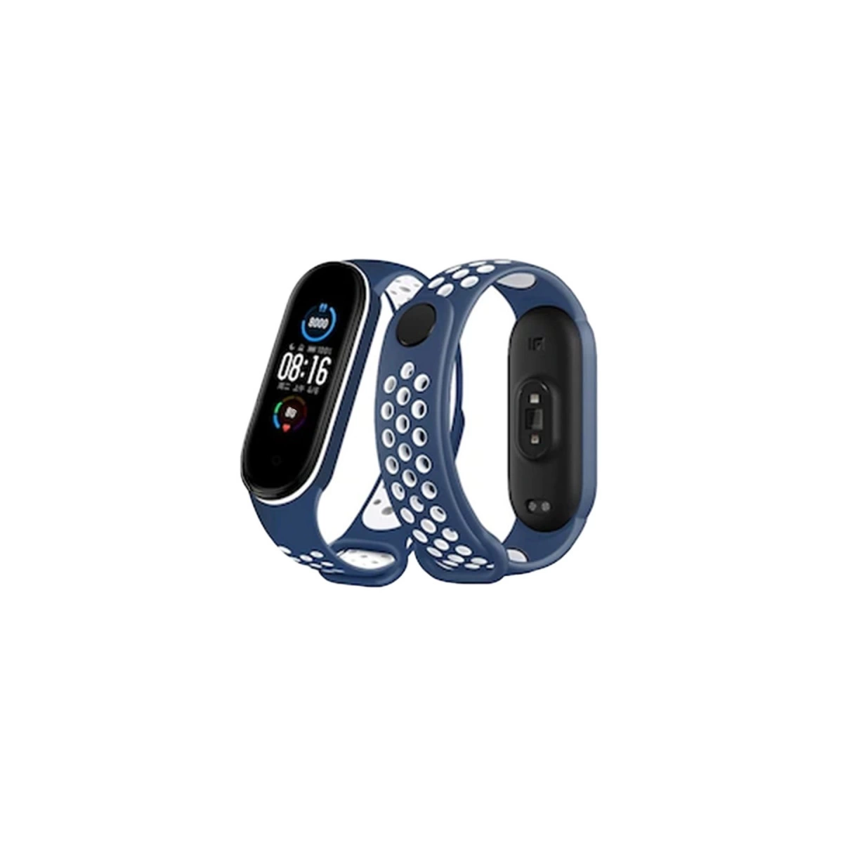 Xiaomi Mi Band 7 Spor Delikli Kordon - Lacivert-beyaz