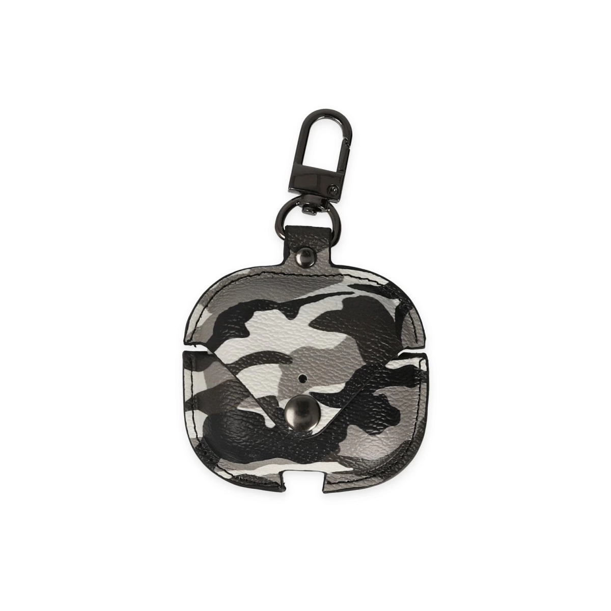 Airpods Pro 2 (2.nesil) Çanta Kamuflaj Deri Kılıf - Gri