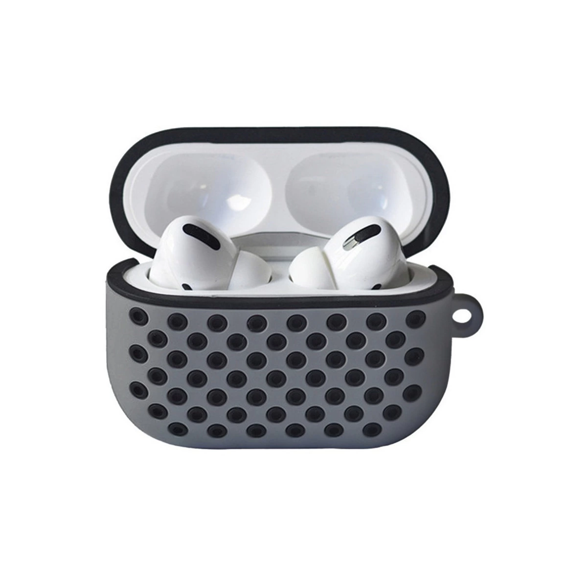 Airpods Pro 2 (2.nesil) Spor Delikli Kılıf - Gri-siyah