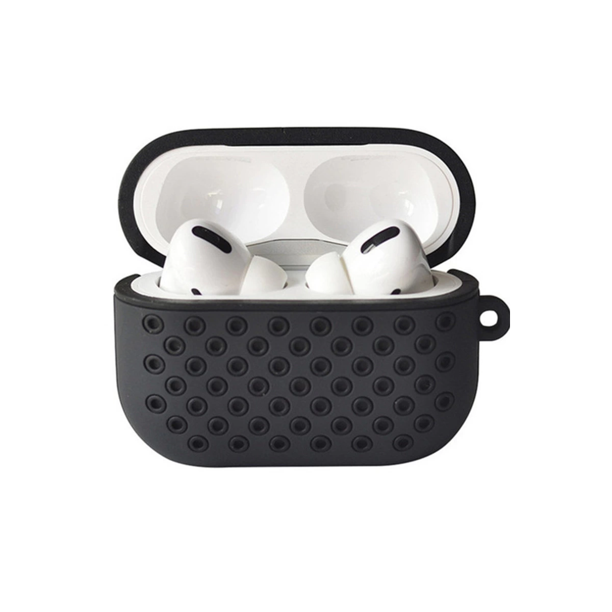 Airpods Pro 2 (2.nesil) Spor Delikli Kılıf - Siyah-siyah