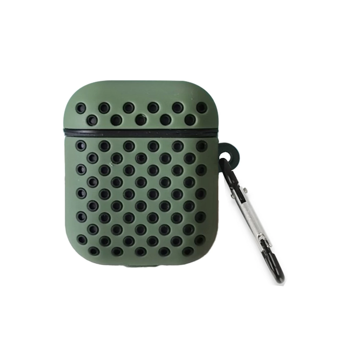 Airpods 2 (2.nesil) Spor Delikli Kılıf - Haki Yeşil-siyah