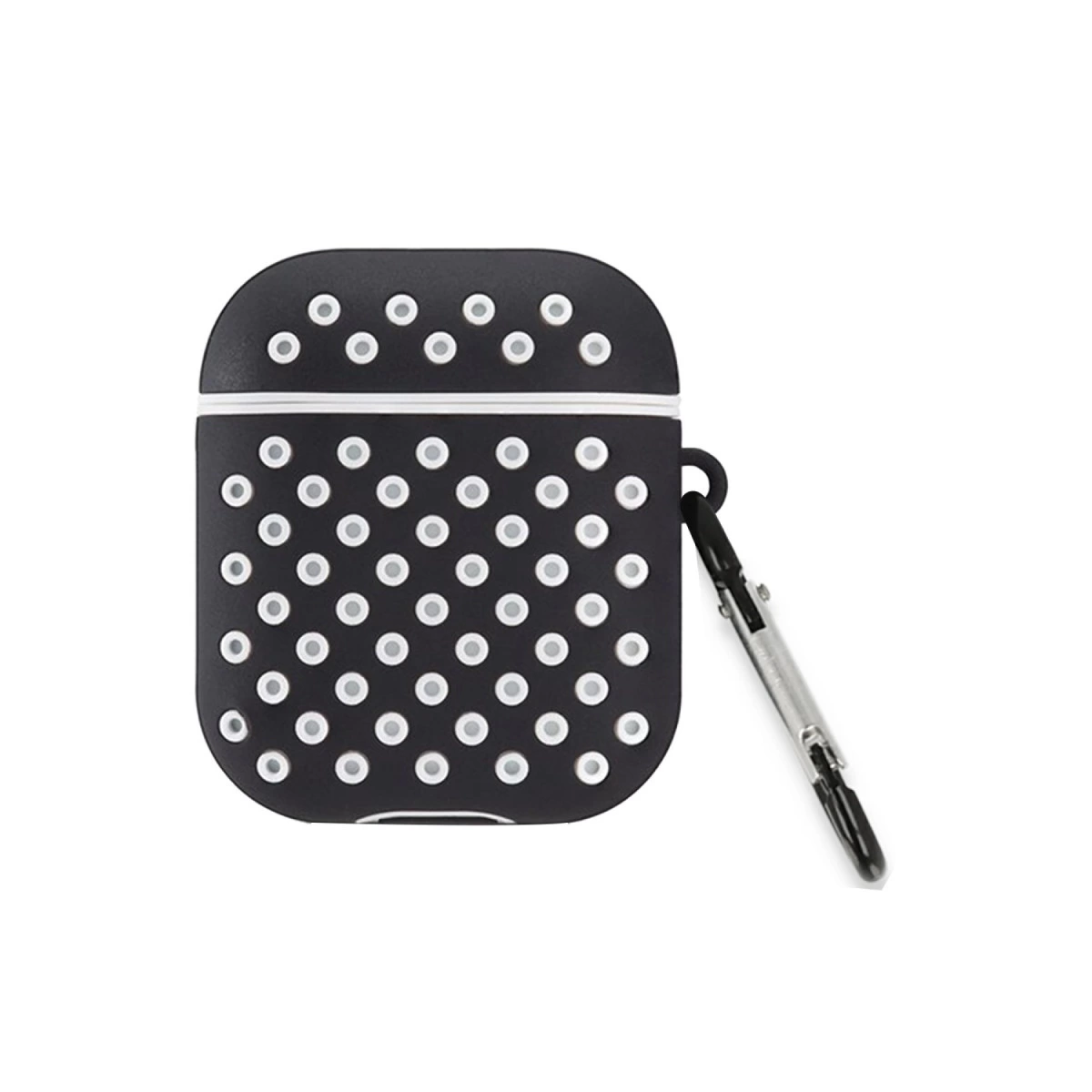 Airpods 2 (2.nesil) Spor Delikli Kılıf - Siyah-beyaz