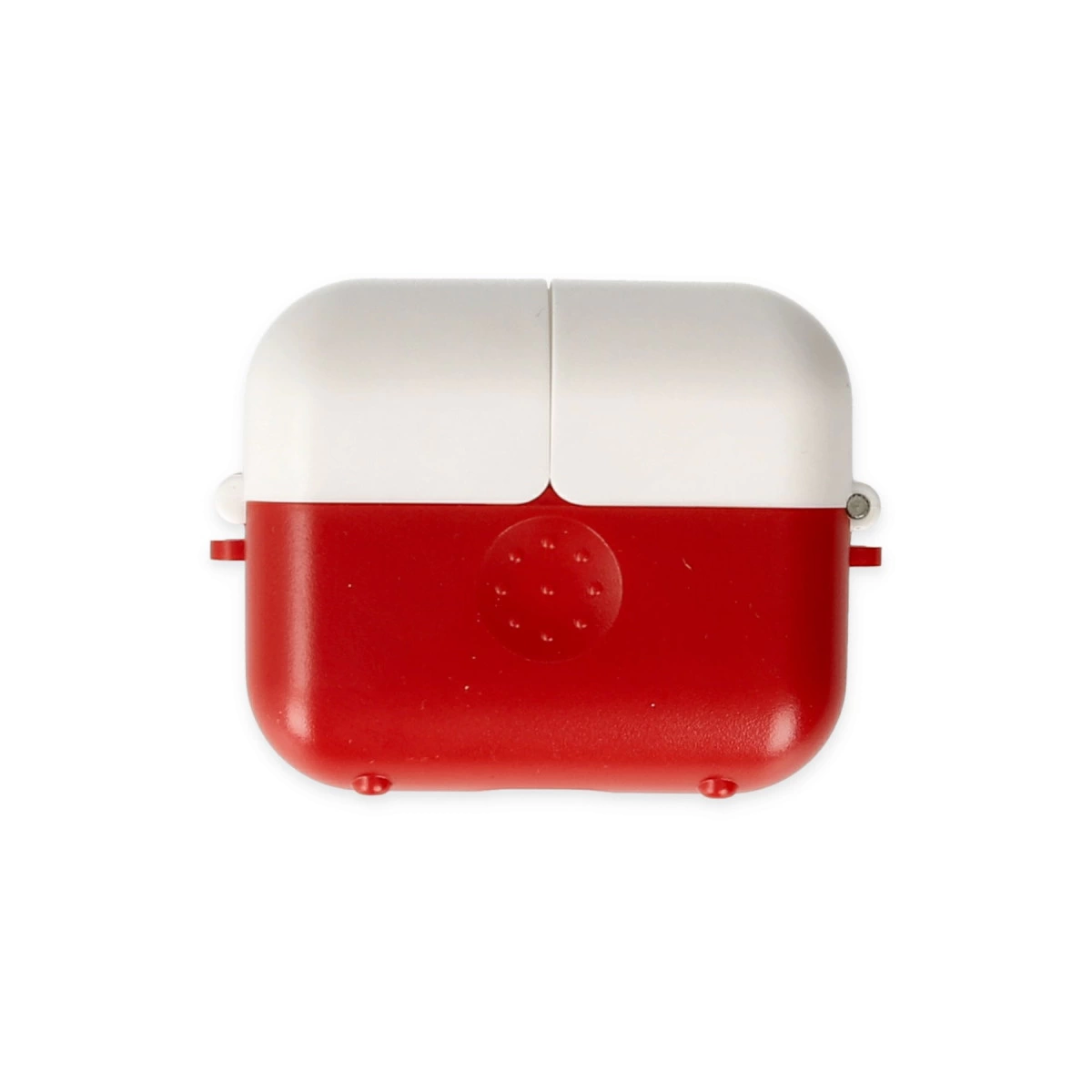 Airpods 3 (3.nesil) Basmalı Kılıf - Kırmızı-beyaz