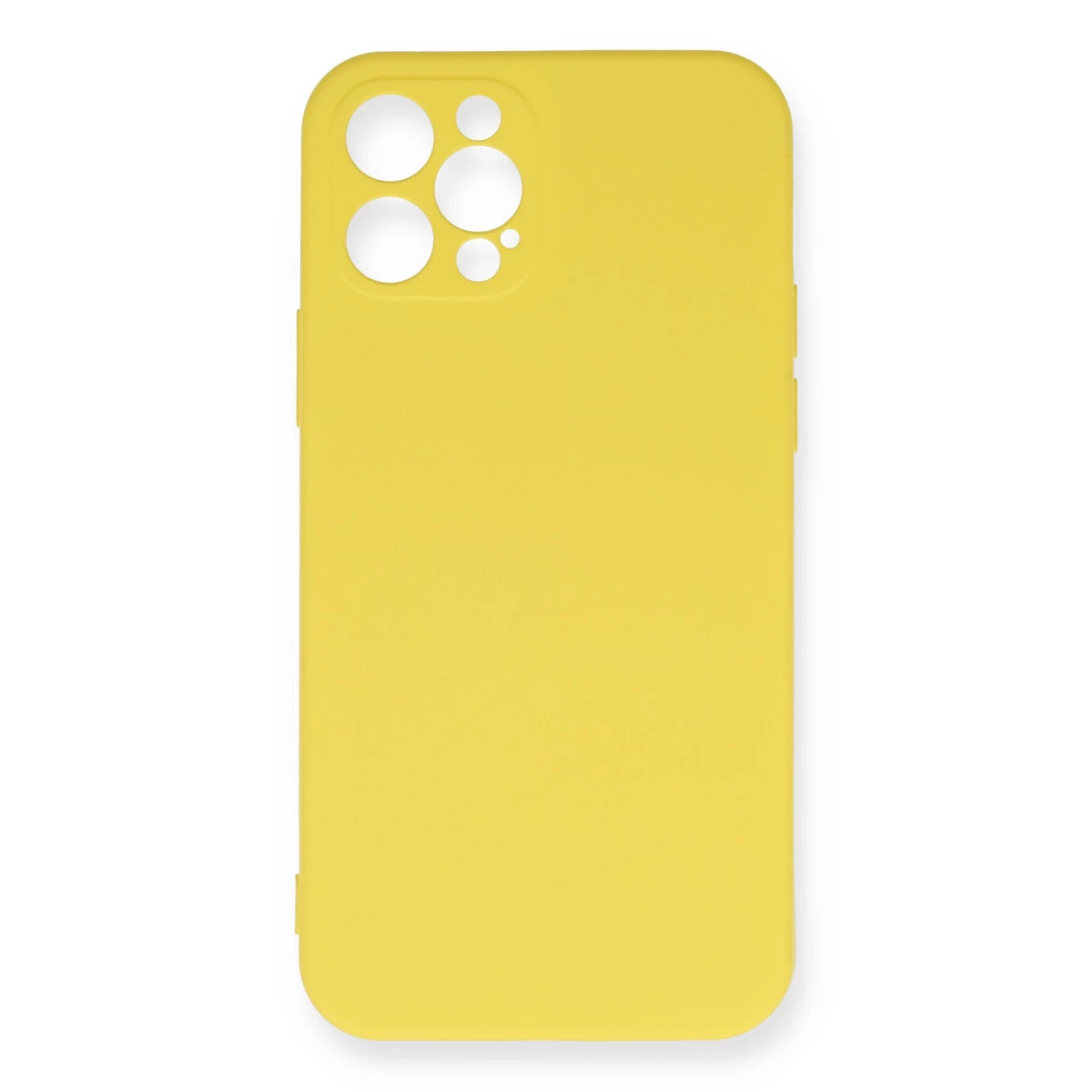 İphone 12 Pro Max Kılıf Nano İçi Kadife Silikon - Sarı