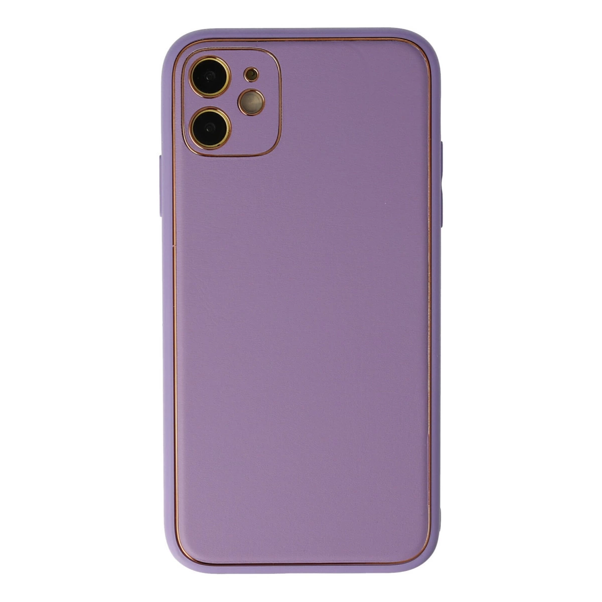 İphone 12 Kılıf Coco Deri Silikon Kapak - Lila