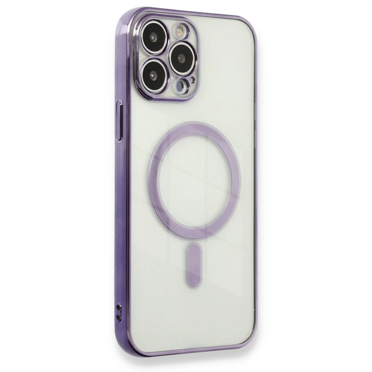 İphone 13 Pro Kılıf Magneticsafe Lazer Silikon - Mor