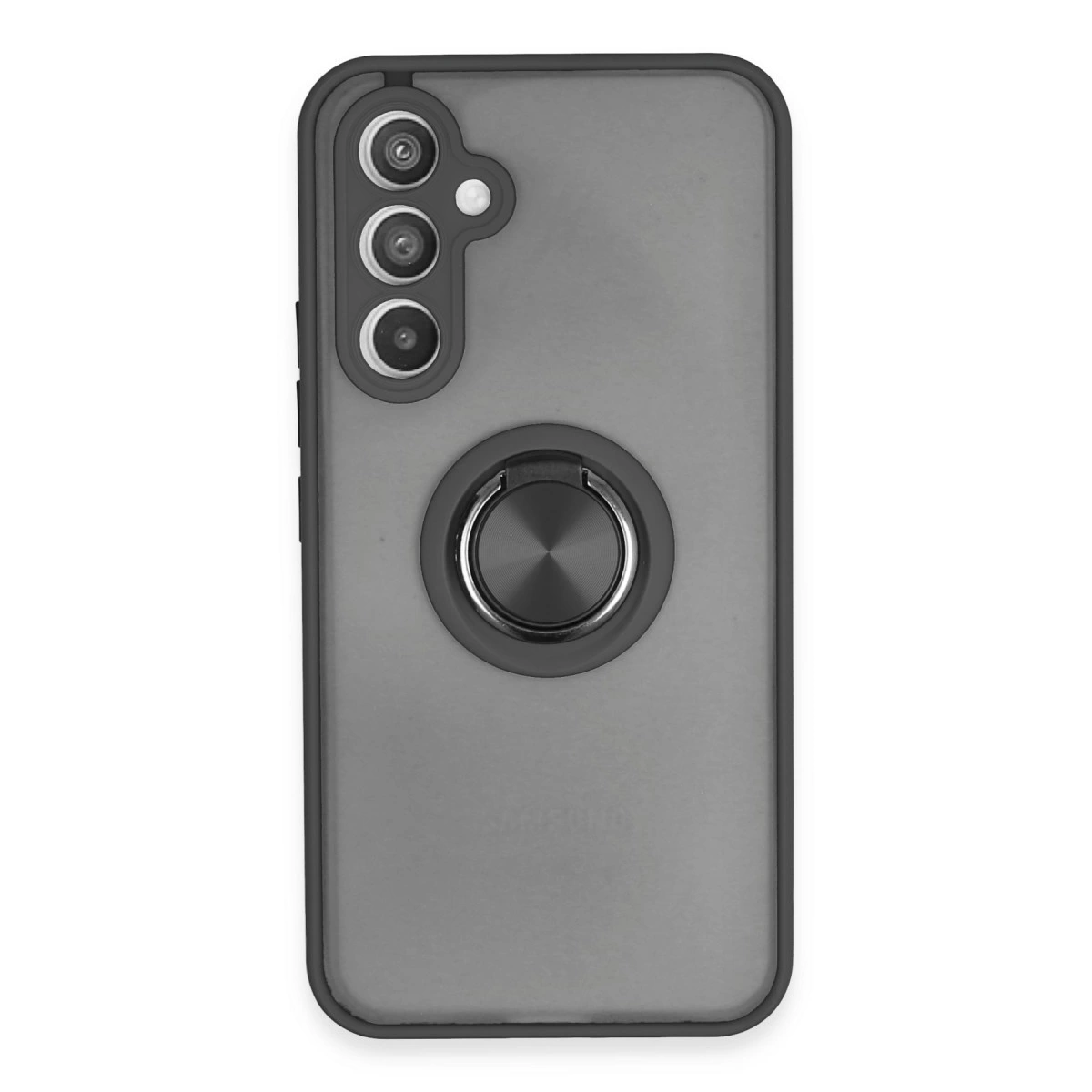 Samsung Galaxy A54 5g Kılıf Montreal Yüzüklü Silikon Kapak - Siyah