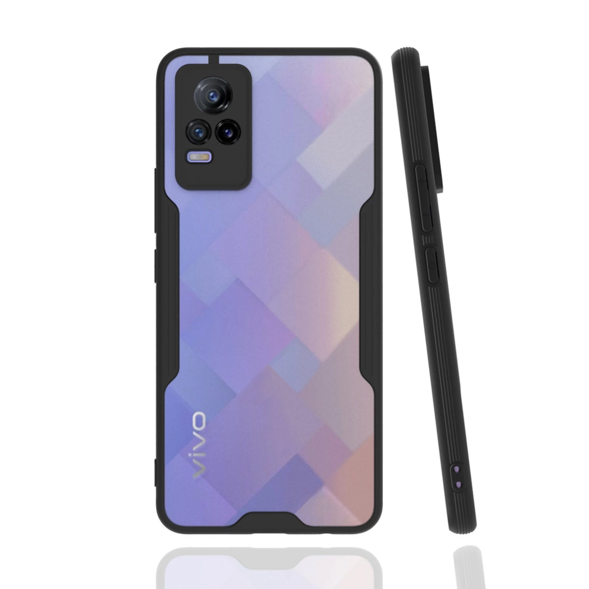 Vivo V21e Kılıf Platin Silikon - Siyah