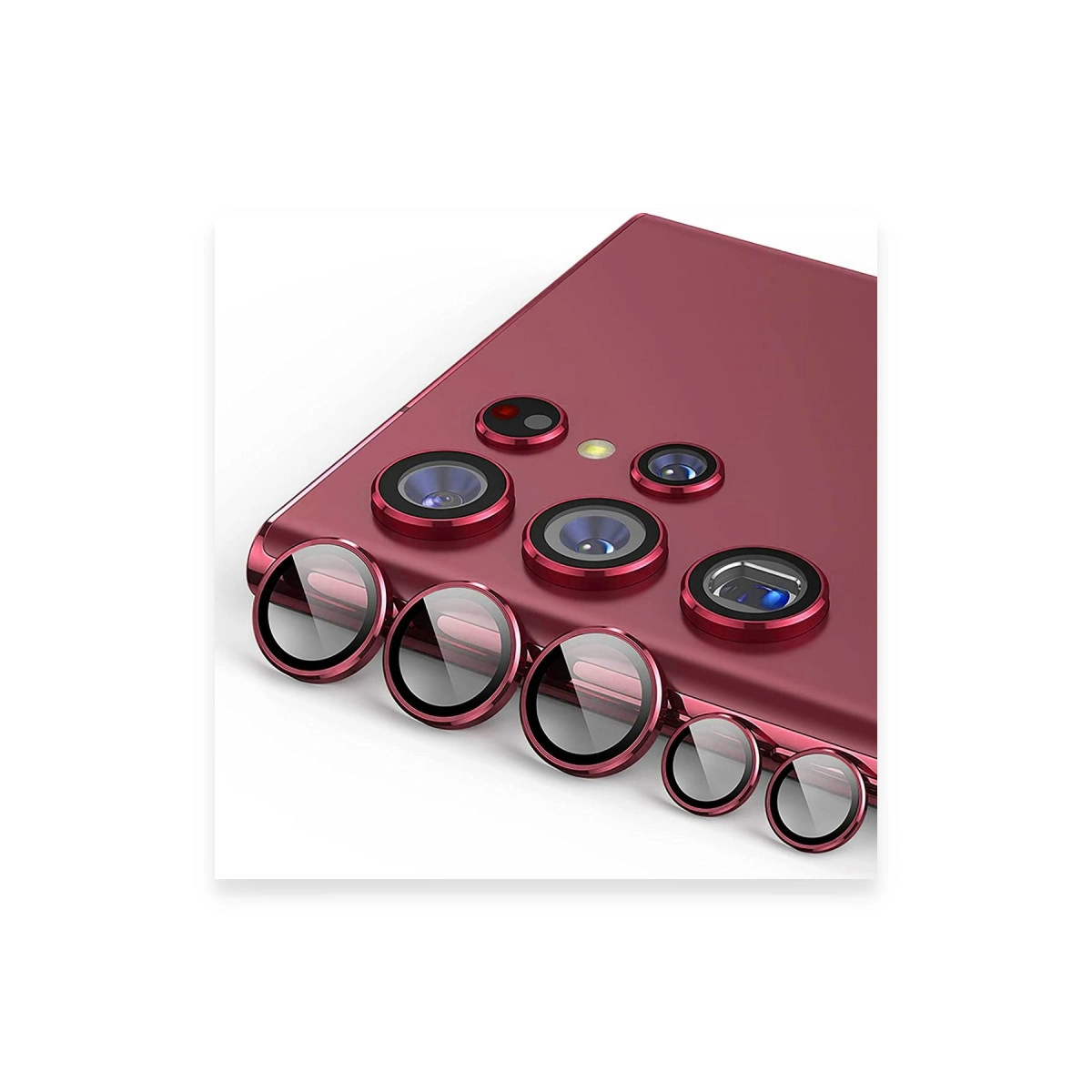 Samsung Galaxy S23 Ultra Valdez Metal Kamera Lens - Kırmızı