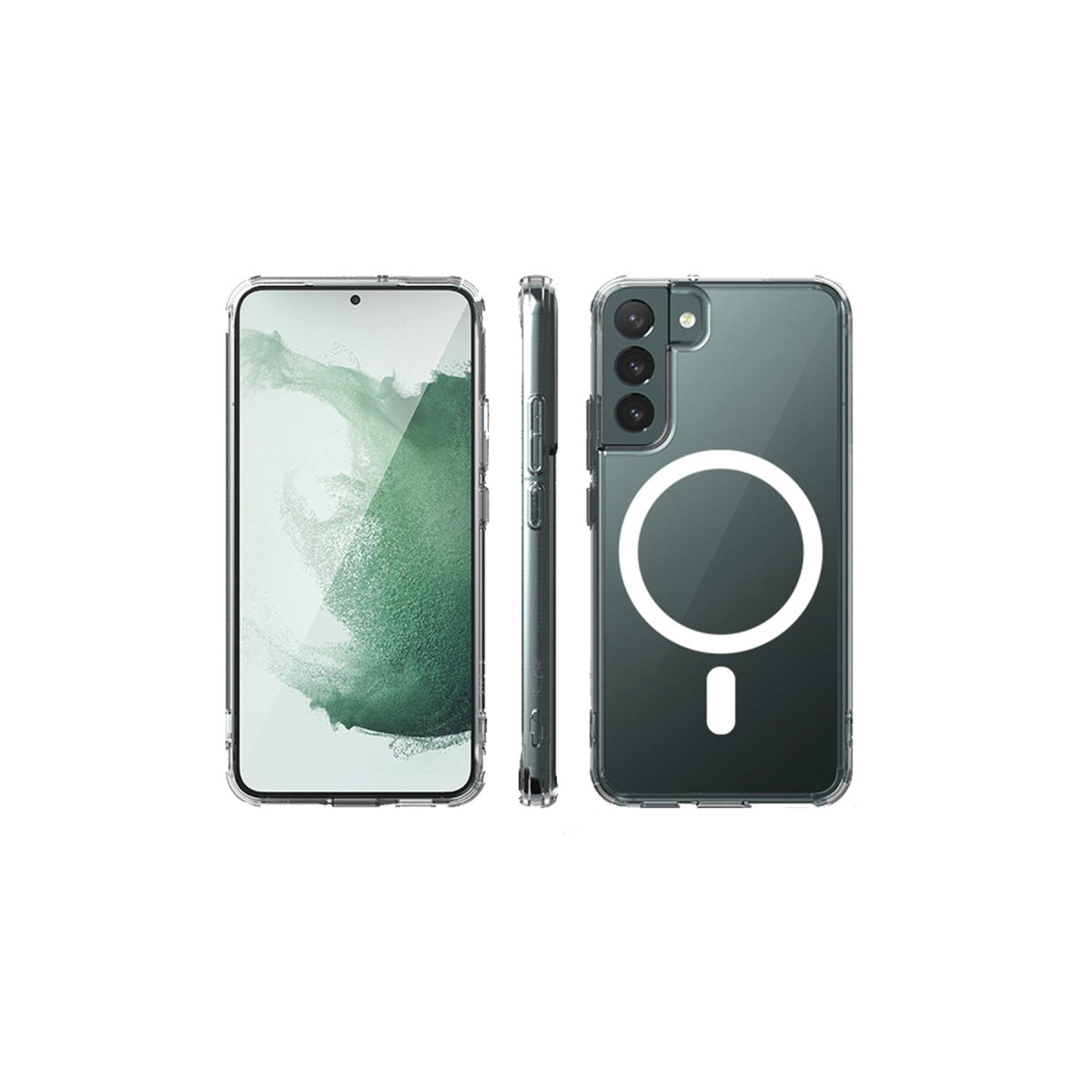 Samsung Galaxy S22 Kılıf Magneticsafe Şeffaf Silikon - Şeffaf