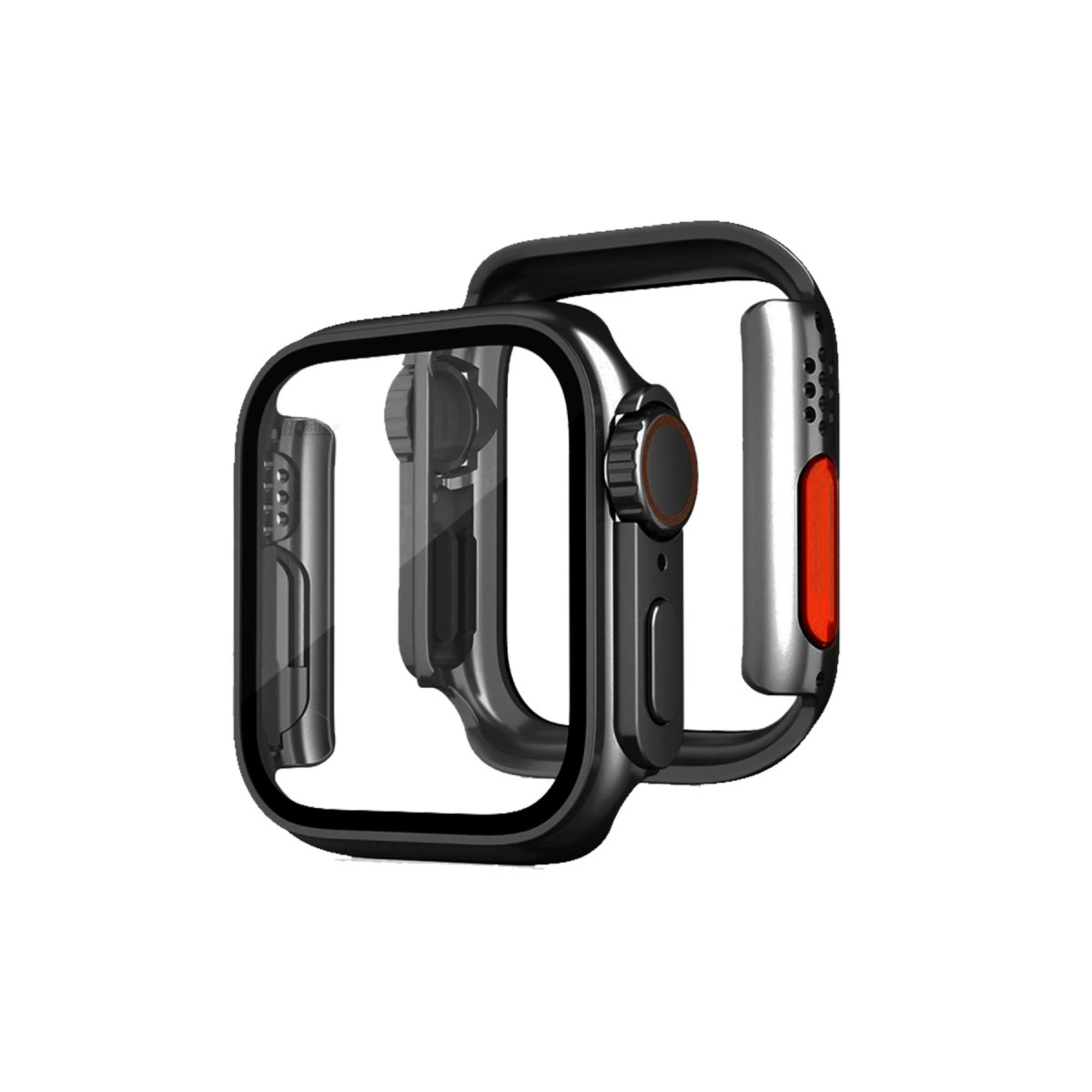 Apple Watch 40mm Watch 49mm Kasa Dönüştürücü Ve Ekran Koruyucu - Siyah