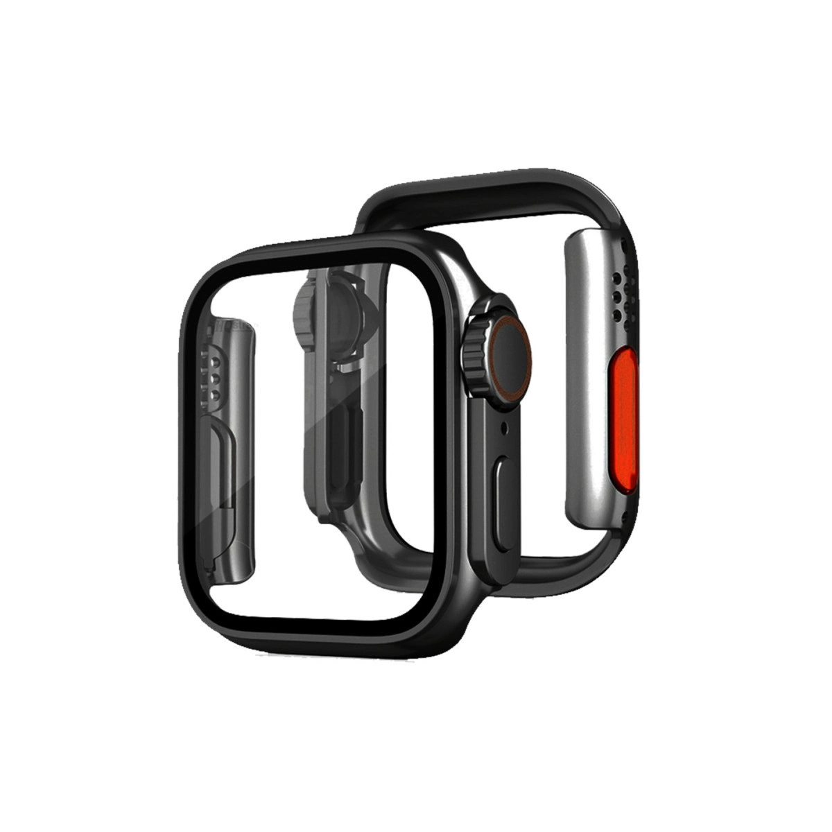 Apple Watch 44mm Watch 49mm Kasa Dönüştürücü Ve Ekran Koruyucu - Siyah