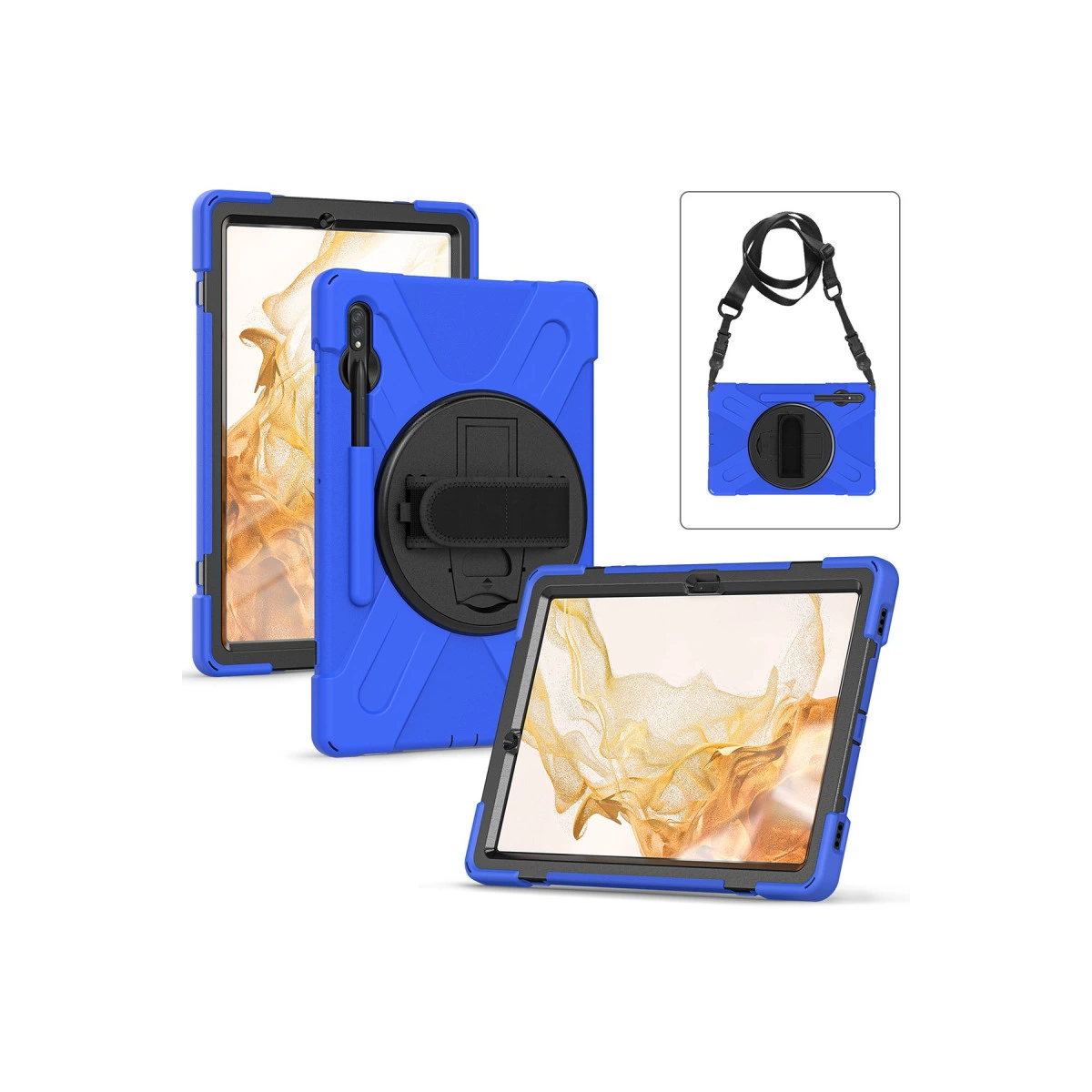 Samsung Galaxy T737 Tab S7 Fe 12.4 Kılıf Amazing Tablet Kapak - Mavi