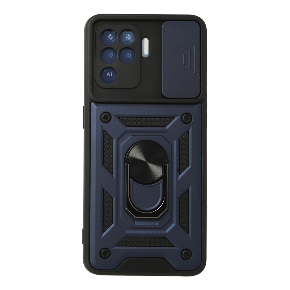 Oppo Reno 5 Lite Kılıf Pars Lens Yüzüklü Silikon - Lacivert