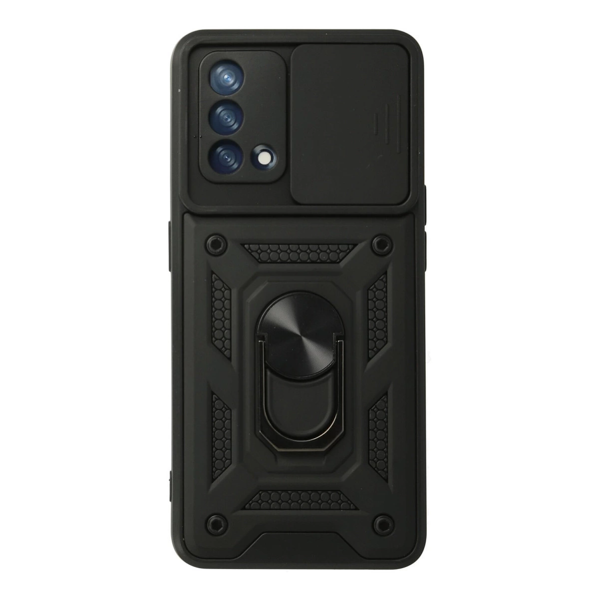 Oppo A74 4g Kılıf Pars Lens Yüzüklü Silikon - Siyah