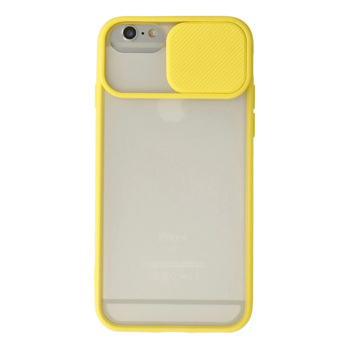 İphone 6 Plus Kılıf Palm Buzlu Kamera Sürgülü Silikon - Sarı