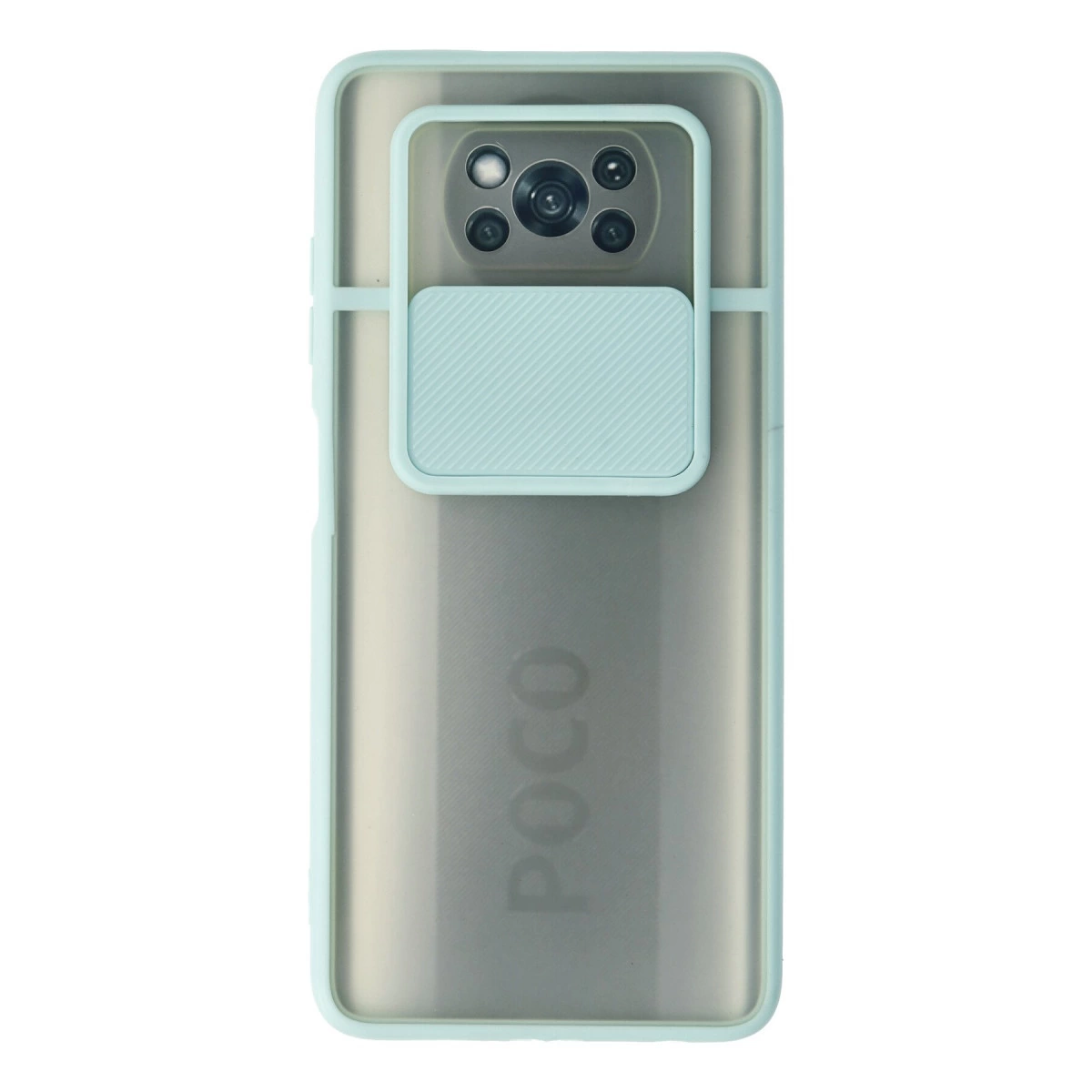 Xiaomi Pocophone X3 Kılıf Palm Buzlu Kamera Sürgülü Silikon - Turkuaz