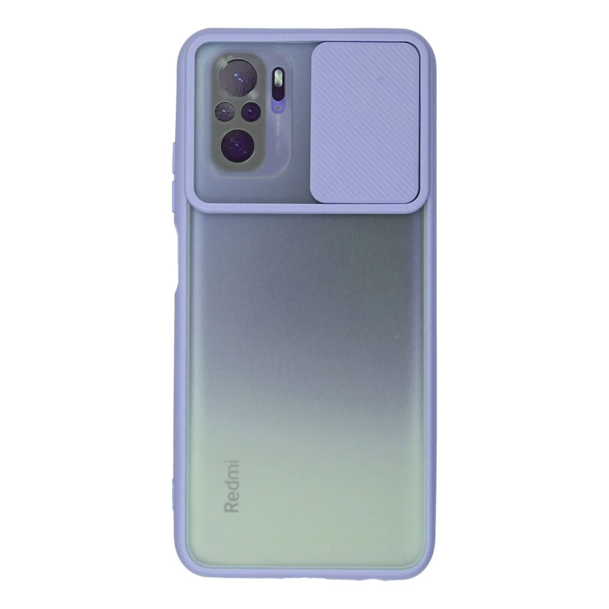 Xiaomi Redmi Note 10 Kılıf Palm Buzlu Kamera Sürgülü Silikon - Lila