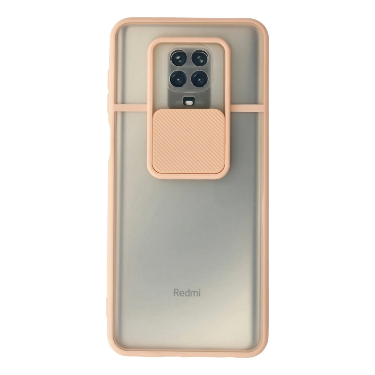 Xiaomi Redmi Note 9 Pro Kılıf Palm Buzlu Kamera Sürgülü Silikon - Pembe