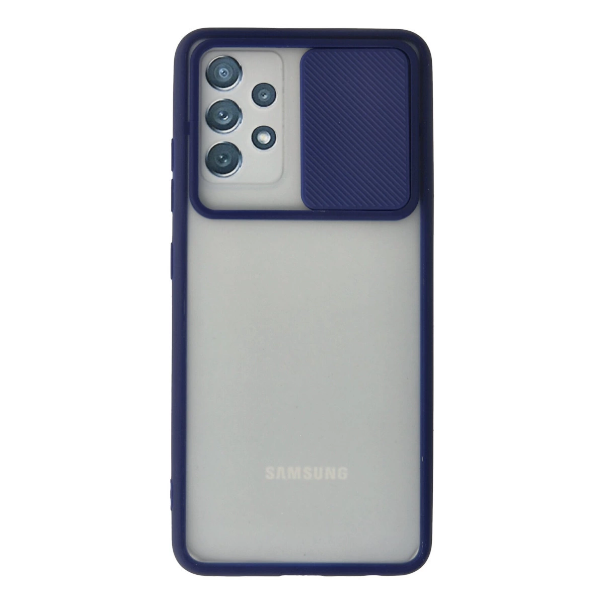 Samsung Galaxy A72 Kılıf Palm Buzlu Kamera Sürgülü Silikon - Lacivert