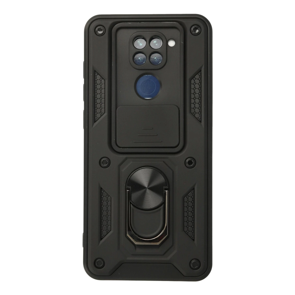 Xiaomi Redmi Note 9 Kılıf Pars Lens Yüzüklü Silikon - Siyah