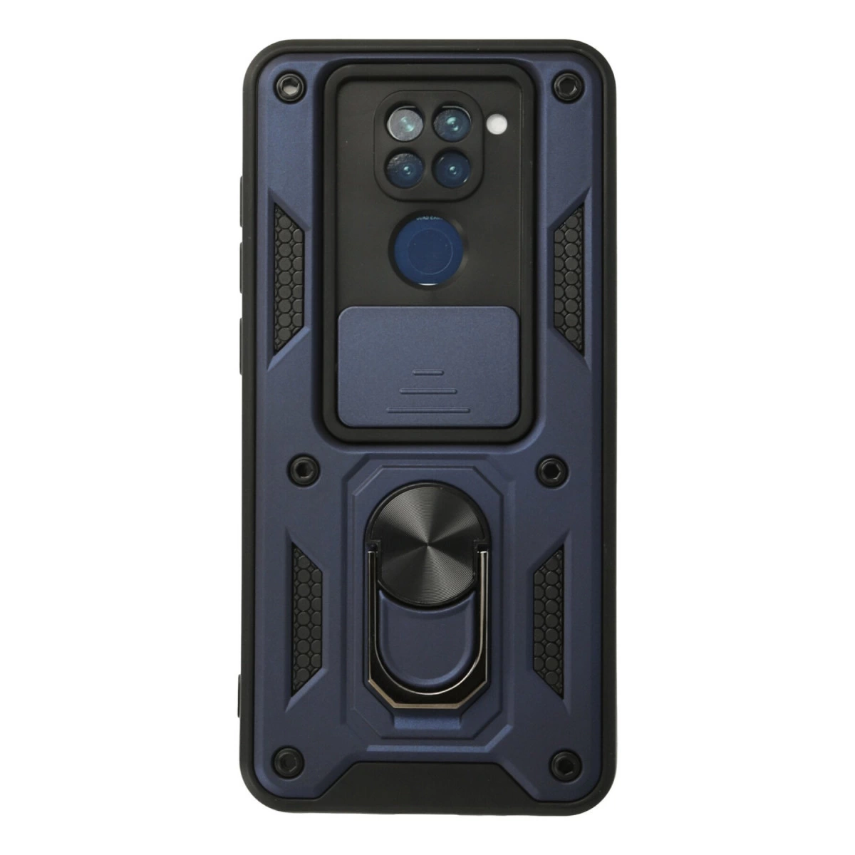 Xiaomi Redmi Note 9 Kılıf Pars Lens Yüzüklü Silikon - Lacivert