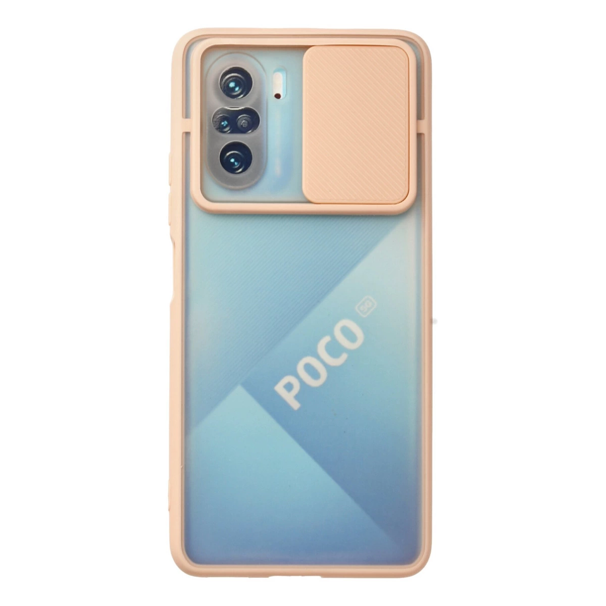 Xiaomi Poco F3 Kılıf Palm Buzlu Kamera Sürgülü Silikon - Pembe