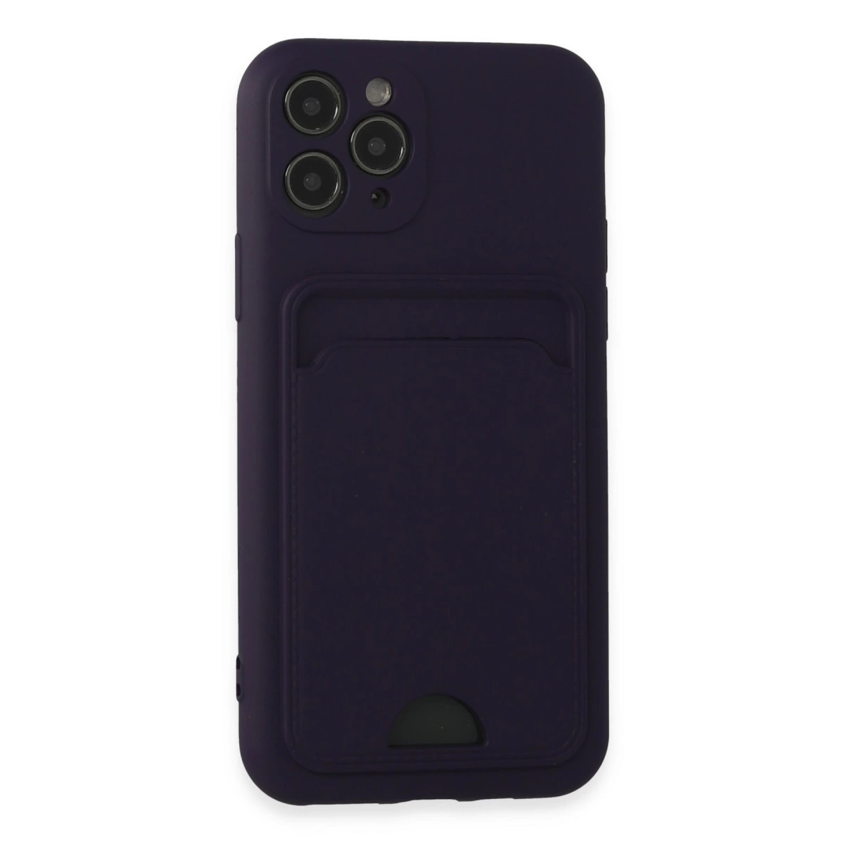 İphone 11 Pro Kılıf Kelvin Kartvizitli Silikon - Derin Mor
