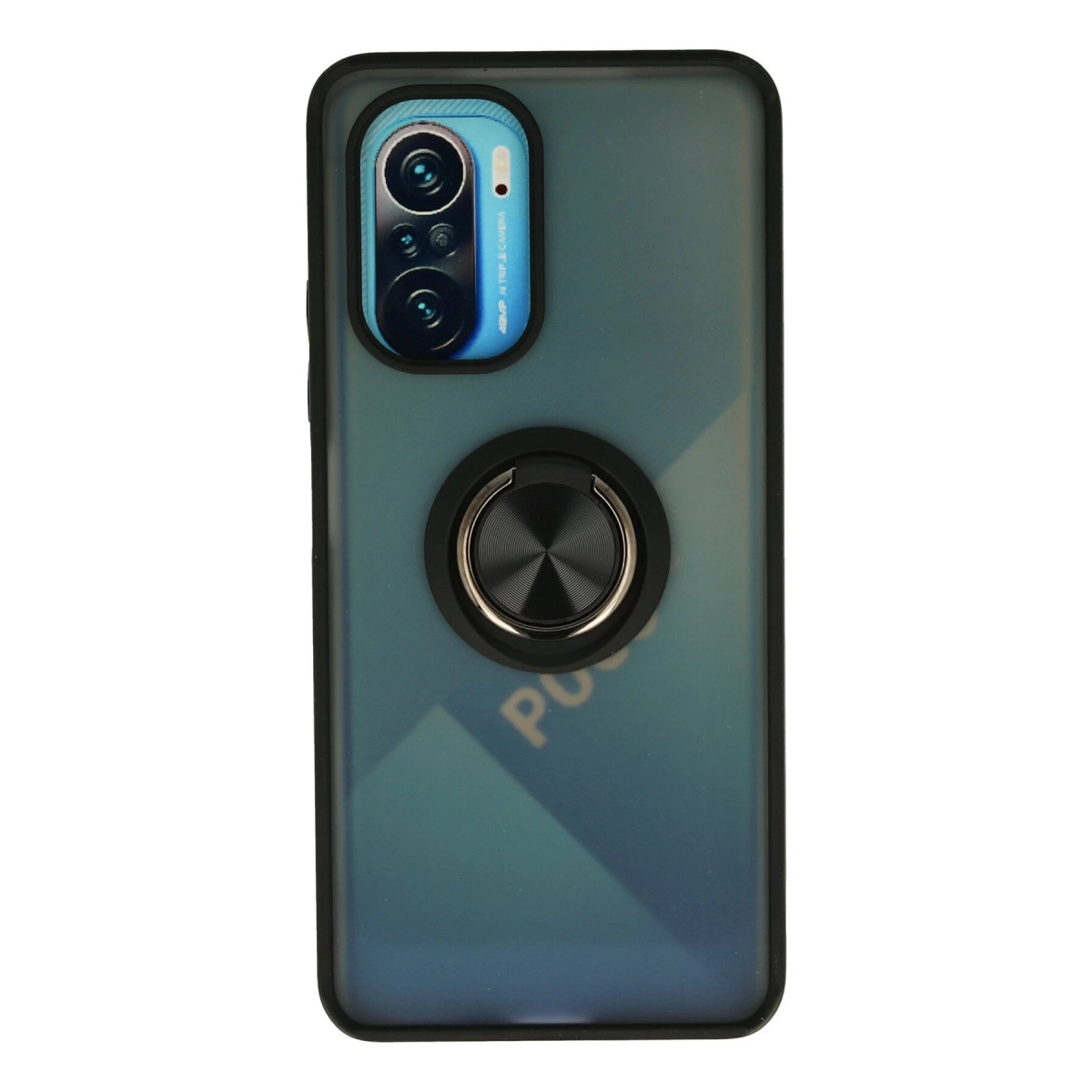 Xiaomi Redmi K40 Kılıf Montreal Yüzüklü Silikon Kapak - Siyah