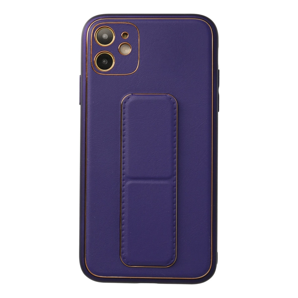 İphone 12 Kılıf Coco Deri Standlı Kapak - Mor