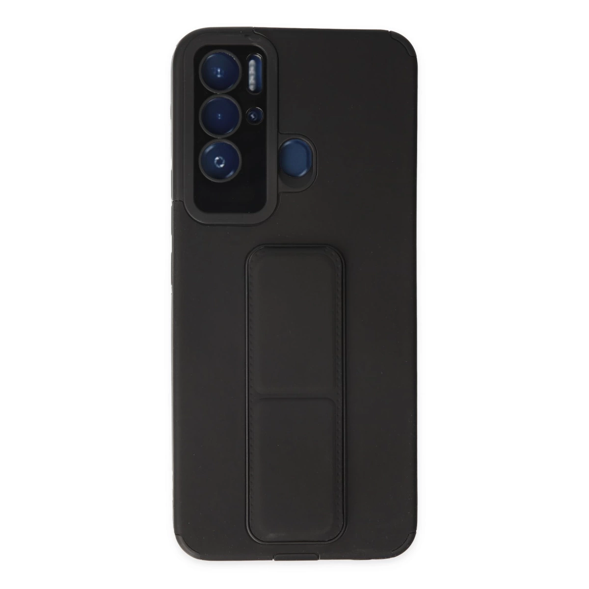 Tecno Pova Neo Kılıf Mega Standlı Silikon - Siyah