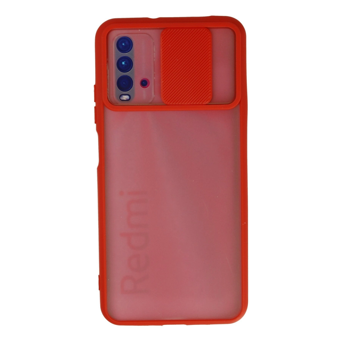 Xiaomi Redmi 9t Kılıf Palm Buzlu Kamera Sürgülü Silikon - Kırmızı