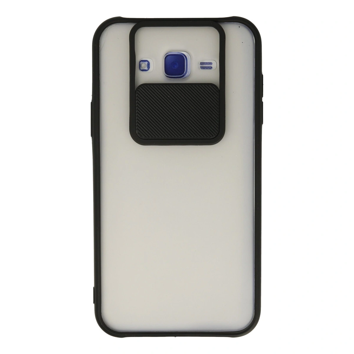 Samsung Galaxy J7 Kılıf Palm Buzlu Kamera Sürgülü Silikon - Siyah