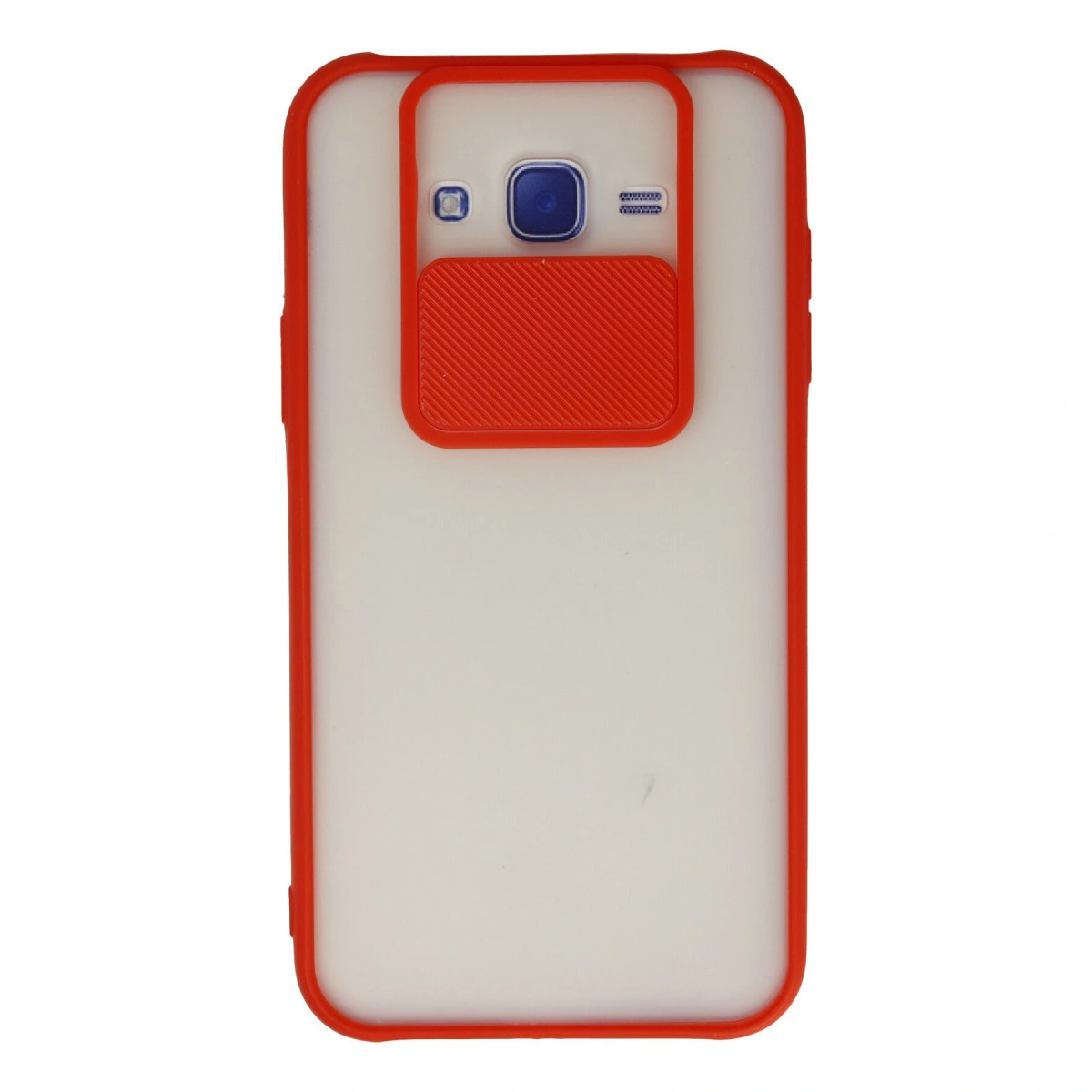 Samsung Galaxy J7 Kılıf Palm Buzlu Kamera Sürgülü Silikon - Kırmızı